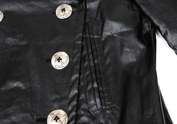 Jean Paul GAULTIER CLASSIQUE Coated Cotton Anchor Buttons Coat K-173574_010