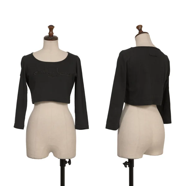 GAULTIER JEAN'S Logo Embroidery Cropped Top Black 40 K-173579_001