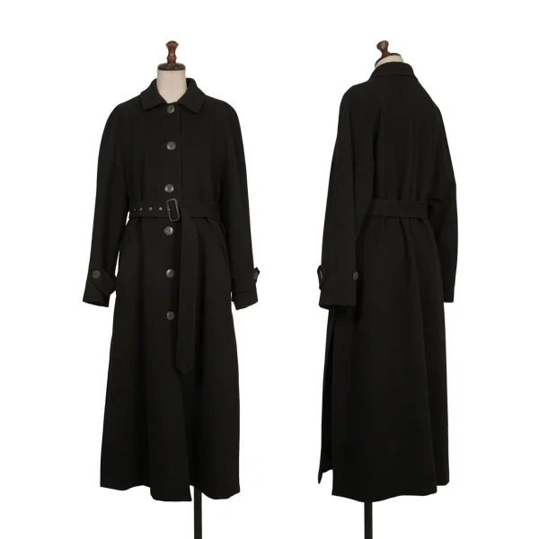 JUNIOR GAULTIER Melton Wool Belted Coat Black 40 K-173582_001