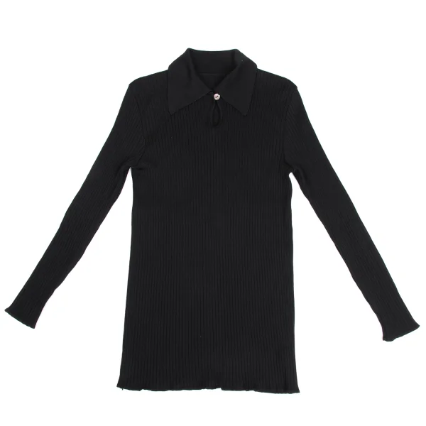 Unbranded Wool Skipper Rib Knit Polo Shirt K-173583_002
