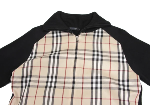BURBERRY BLACK LABEL Nova Check Switching Zip-Up Knit K-173589_002