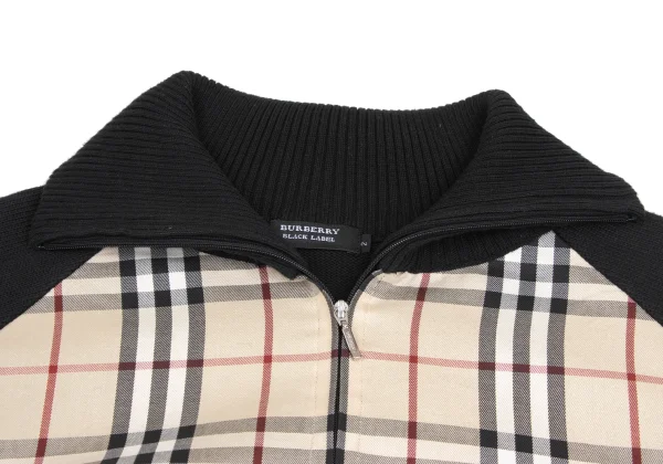 BURBERRY BLACK LABEL Nova Check Switching Zip-Up Knit K-173589_003