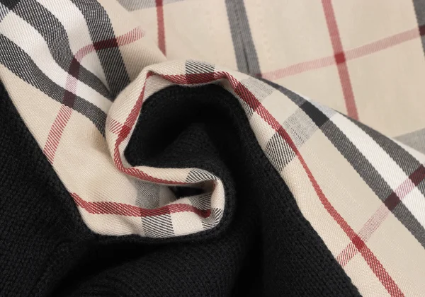 BURBERRY BLACK LABEL Nova Check Switching Zip-Up Knit K-173589_013