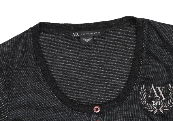 ARMANI EXCHANGE Embroidered Accent Henley Neck Knit Top K-173592_004