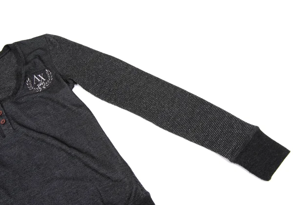 ARMANI EXCHANGE Embroidered Accent Henley Neck Knit Top K-173592_008