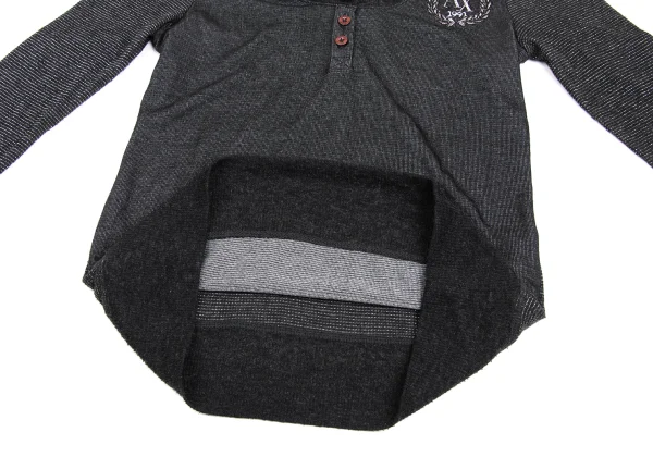 ARMANI EXCHANGE Embroidered Accent Henley Neck Knit Top K-173592_011