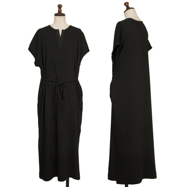 Johnbull Cotton Ribbed Skipper Neck Dress Black Free K-173593_001