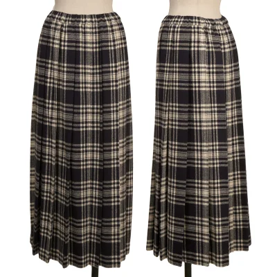 COMME des GARCONS Wool Checker Pleats Skirt