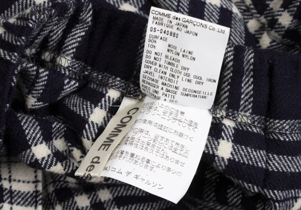 COMME des GARCONS Wool Checker Pleats Skirt K-173594_009