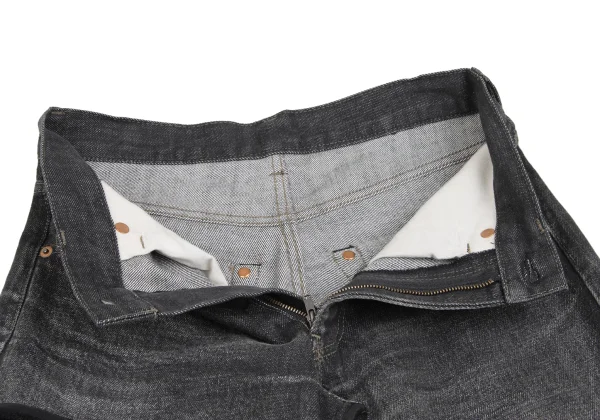 Yohji Yamamoto FEMME Spotted Horse Knit Docking Denim Skirt K-173597_005