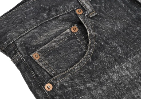 Yohji Yamamoto FEMME Spotted Horse Knit Docking Denim Skirt K-173597_006
