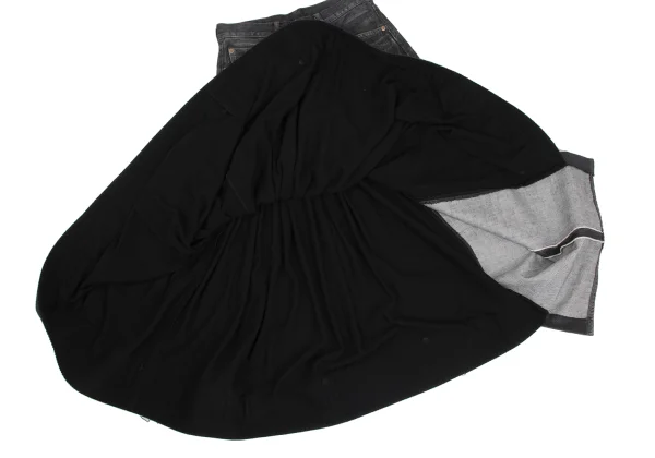 Yohji Yamamoto FEMME Spotted Horse Knit Docking Denim Skirt K-173597_010