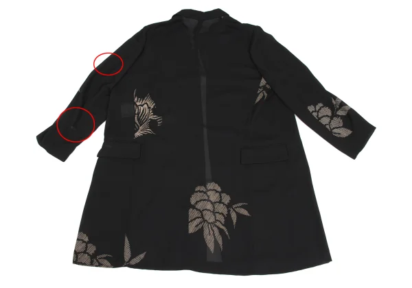 COMME des GARCONS Floral Print Sheer Buttonless Long Jacket K-173598_009