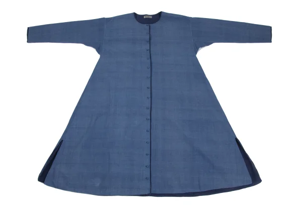 ASHA BY MDS Layered Design Collarless Shirt Dress K-173613_002