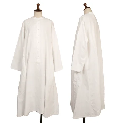 ASHA BY MDS Embroidery Pullover Band-collar Shirt Dress