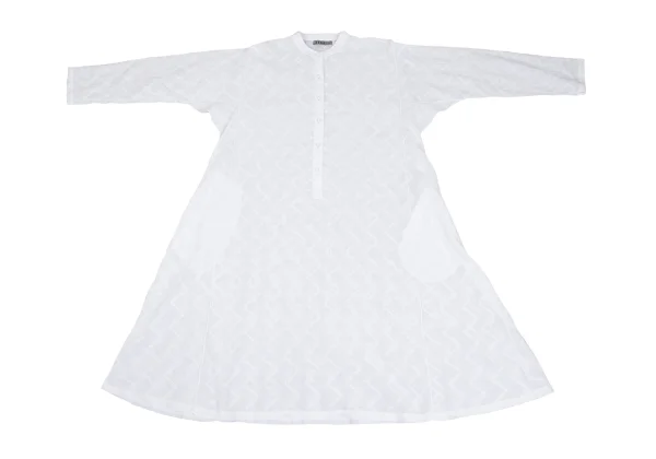ASHA BY MDS Zigzag Embroidery Pullover Band-collar Shirt Dress K-173617_002