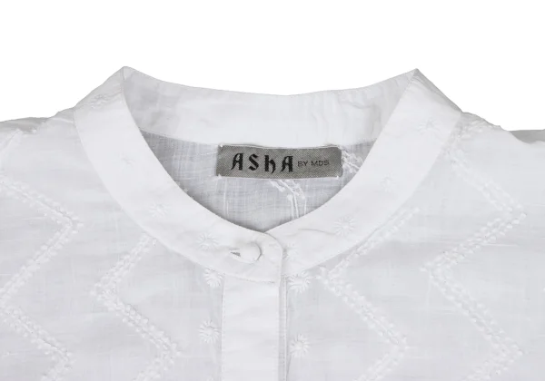 ASHA BY MDS Zigzag Embroidery Pullover Band-collar Shirt Dress K-173617_004