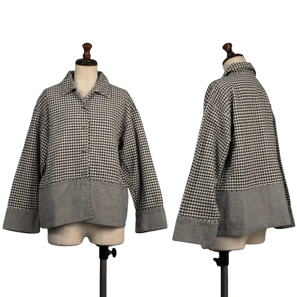 ASHA BY MDS Puppytooth Switching Check Jacket Black,White S-M K-173623_001