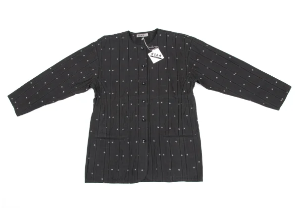 ASHA BY MDS Dot Weave Stripe Collarless Jacket K-173624_002