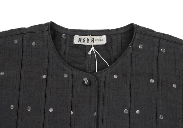 ASHA BY MDS Dot Weave Stripe Collarless Jacket K-173624_003