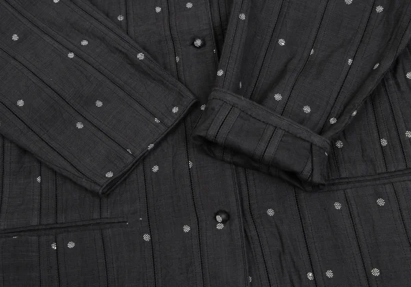 ASHA BY MDS Dot Weave Stripe Collarless Jacket K-173624_006