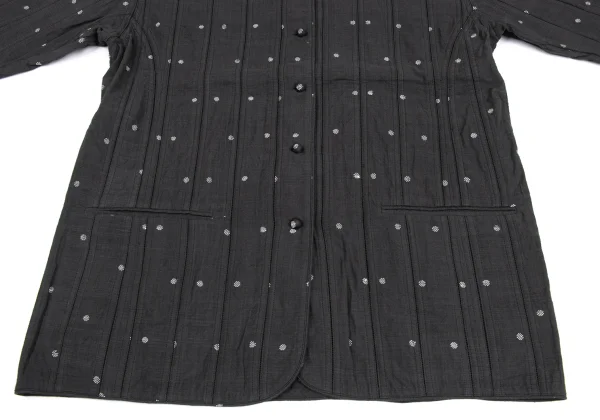 ASHA BY MDS Dot Weave Stripe Collarless Jacket K-173624_007