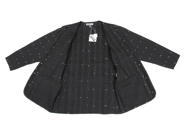 ASHA BY MDS Dot Weave Stripe Collarless Jacket K-173624_009