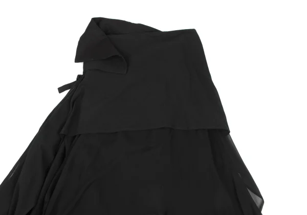 Yohji Yamamoto FEMME Linen Blend Asymmetric Drape Skirt K-173625_003
