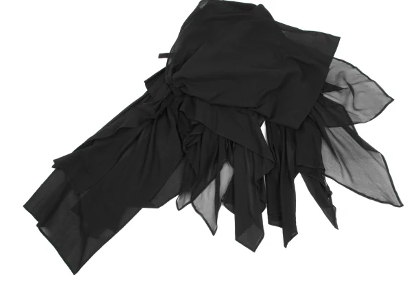 Yohji Yamamoto FEMME Linen Blend Asymmetric Drape Skirt K-173625_010