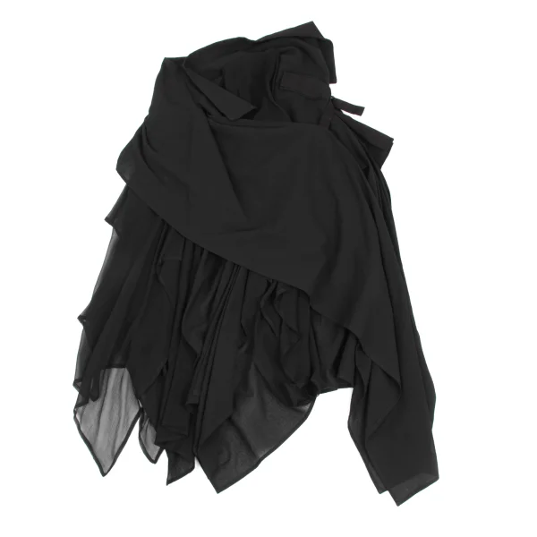 Yohji Yamamoto FEMME Linen Blend Asymmetric Drape Skirt K-173625_011