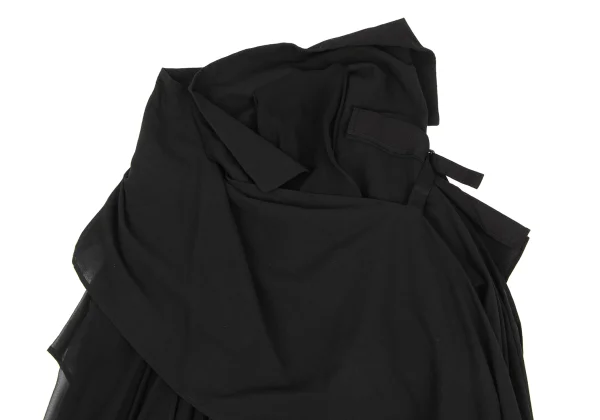 Yohji Yamamoto FEMME Linen Blend Asymmetric Drape Skirt K-173625_012