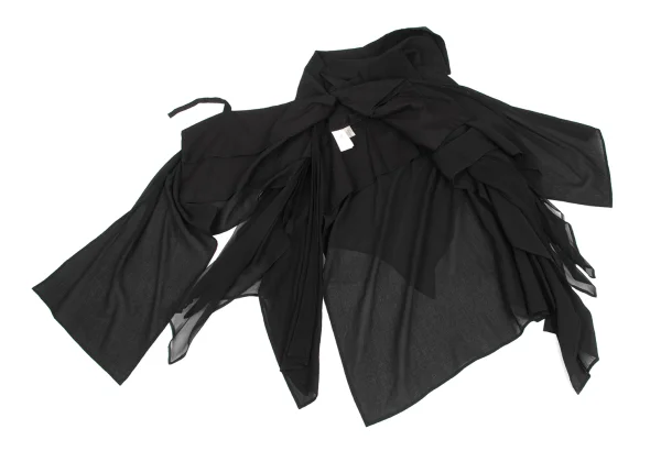 Yohji Yamamoto FEMME Linen Blend Asymmetric Drape Skirt K-173625_014