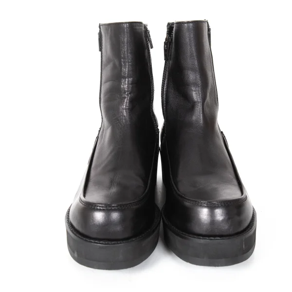 Y's Leather Platform Zip-up Boots K-173627_002
