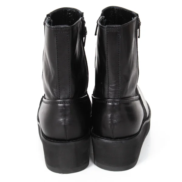 Y's Leather Platform Zip-up Boots K-173627_004