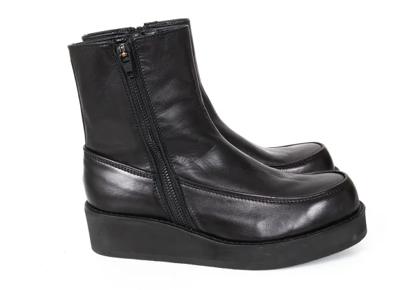 Y's Leather Platform Zip-up Boots K-173627_005
