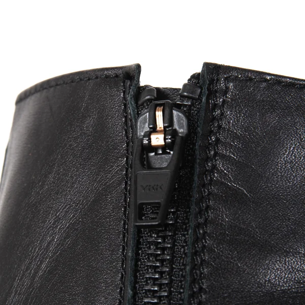 Y's Leather Platform Zip-up Boots K-173627_011
