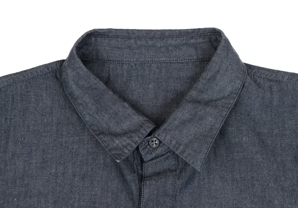 Papas Logo Patch Cotton Chambray Short Sleeve Shirt  K-173629_003