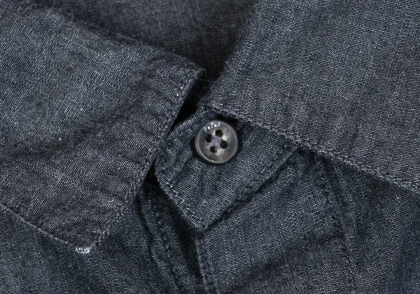 Papas Logo Patch Cotton Chambray Short Sleeve Shirt  K-173629_004