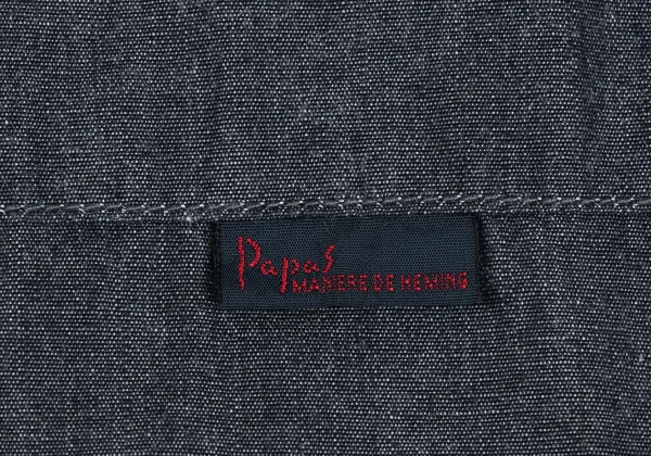 Papas Logo Patch Cotton Chambray Short Sleeve Shirt  K-173629_006