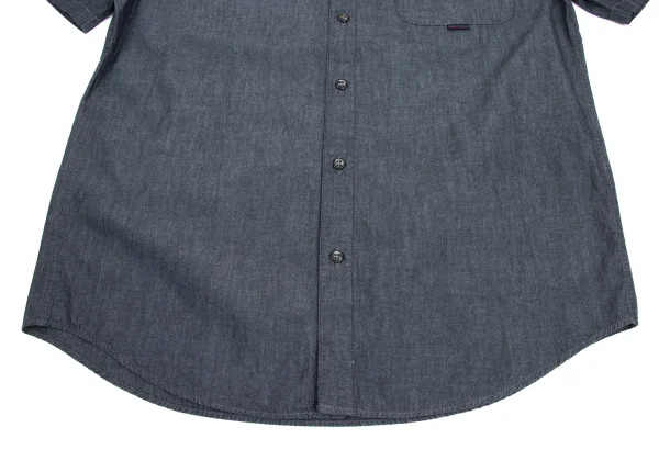 Papas Logo Patch Cotton Chambray Short Sleeve Shirt  K-173629_009