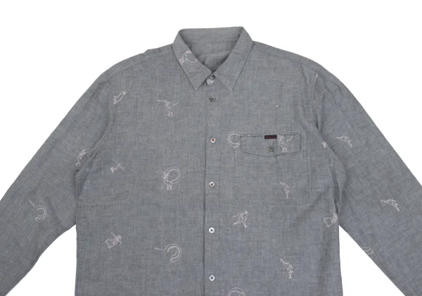 Papas Baseball Embroidery Long Sleeve Cotton Shirt K-173630_002