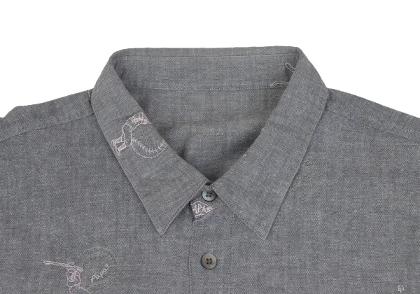 Papas Baseball Embroidery Long Sleeve Cotton Shirt K-173630_003