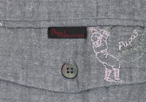 Papas Baseball Embroidery Long Sleeve Cotton Shirt K-173630_006