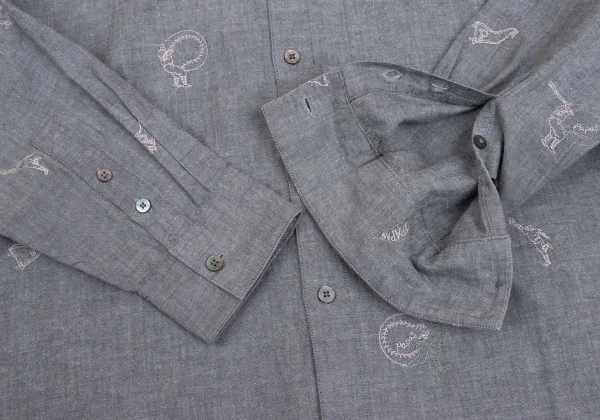 Papas Baseball Embroidery Long Sleeve Cotton Shirt K-173630_009