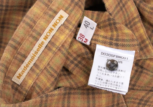Mademoiselle NON NON Cotton Check Flannel Shirt K-173631_016