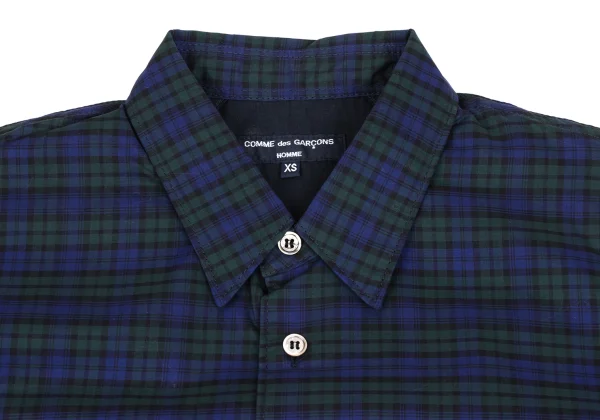 COMME des GARCONS HOMME Front and Back Panel Design Short Sleeved Plaid Shirt K-173633_003