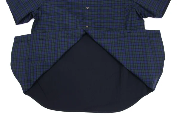 COMME des GARCONS HOMME Front and Back Panel Design Short Sleeved Plaid Shirt K-173633_008