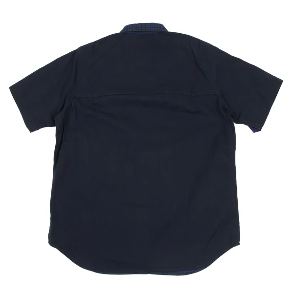 COMME des GARCONS HOMME Front and Back Panel Design Short Sleeved Plaid Shirt K-173633_009