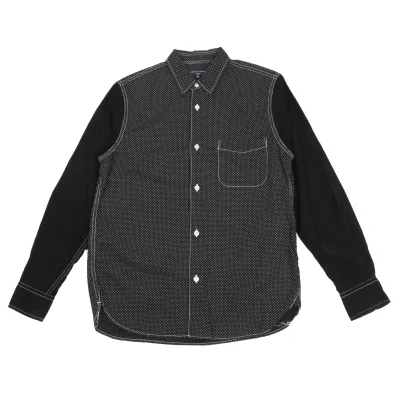 COMME des GARCONS HOMME Corduroy Sleeve Panels Pin Dot Long Sleeve Shirt