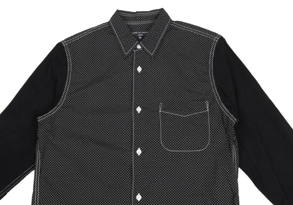 COMME des GARCONS HOMME Corduroy Sleeve Panels Pin Dot Long Sleeve Shirt K-173634_002